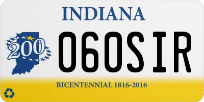 IN license plate 060SIR