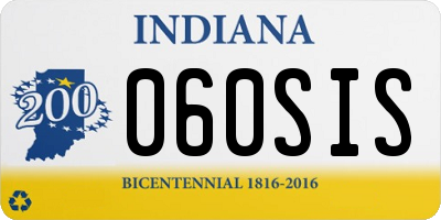 IN license plate 060SIS