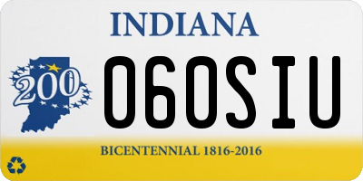 IN license plate 060SIU