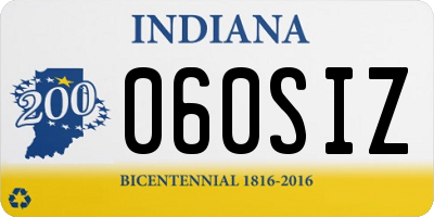 IN license plate 060SIZ