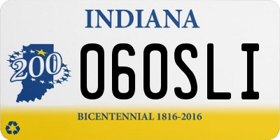 IN license plate 060SLI