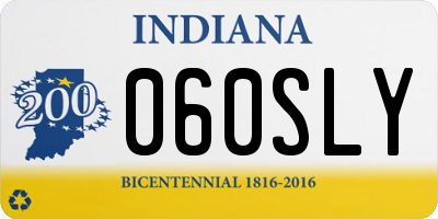 IN license plate 060SLY