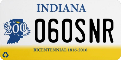 IN license plate 060SNR