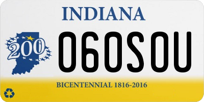 IN license plate 060SOU