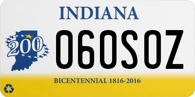 IN license plate 060SOZ