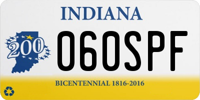 IN license plate 060SPF