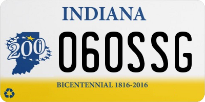 IN license plate 060SSG