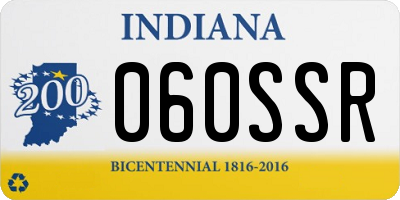 IN license plate 060SSR