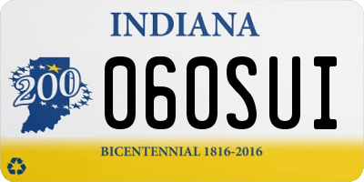 IN license plate 060SUI