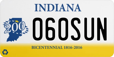 IN license plate 060SUN