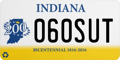 IN license plate 060SUT