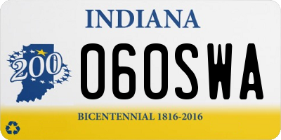 IN license plate 060SWA