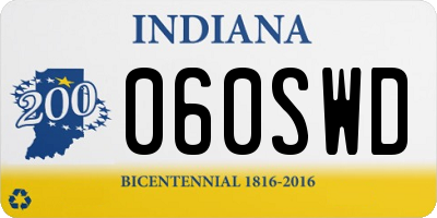 IN license plate 060SWD