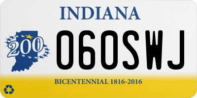 IN license plate 060SWJ