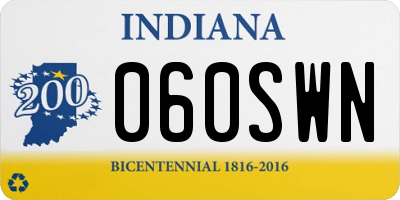 IN license plate 060SWN