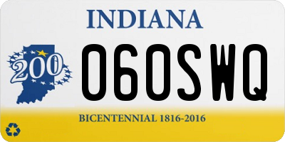 IN license plate 060SWQ