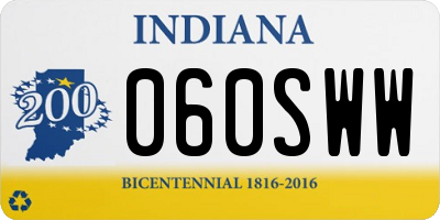 IN license plate 060SWW
