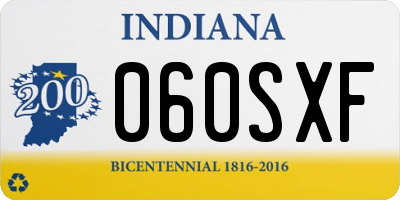 IN license plate 060SXF