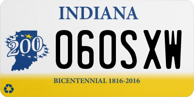 IN license plate 060SXW