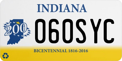 IN license plate 060SYC