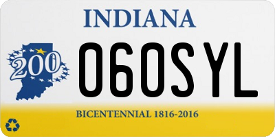 IN license plate 060SYL