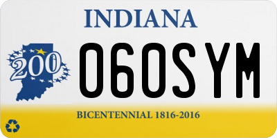 IN license plate 060SYM
