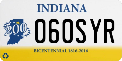 IN license plate 060SYR