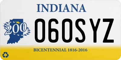 IN license plate 060SYZ