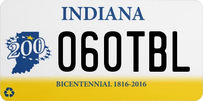 IN license plate 060TBL