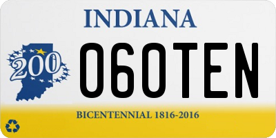 IN license plate 060TEN