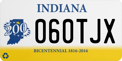 IN license plate 060TJX