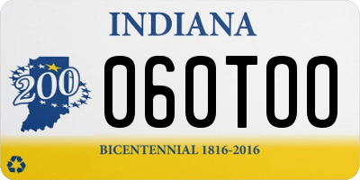IN license plate 060TOO
