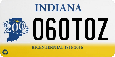 IN license plate 060TOZ