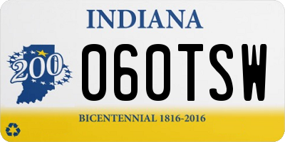 IN license plate 060TSW
