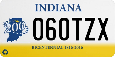 IN license plate 060TZX