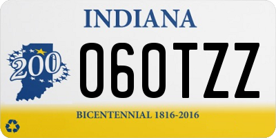 IN license plate 060TZZ