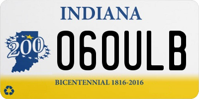 IN license plate 060ULB