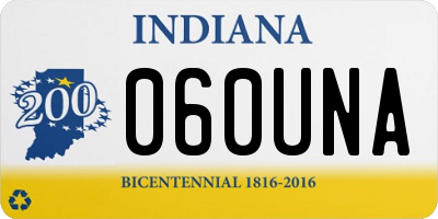 IN license plate 060UNA