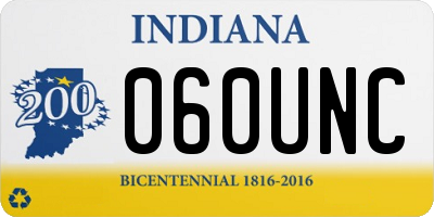 IN license plate 060UNC