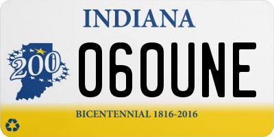 IN license plate 060UNE