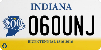 IN license plate 060UNJ