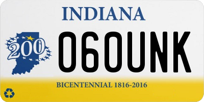 IN license plate 060UNK