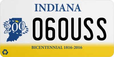 IN license plate 060USS