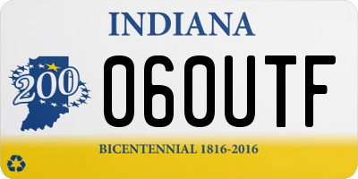 IN license plate 060UTF