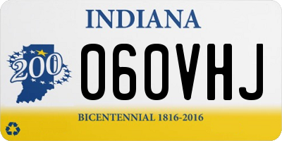 IN license plate 060VHJ