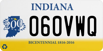 IN license plate 060VWQ