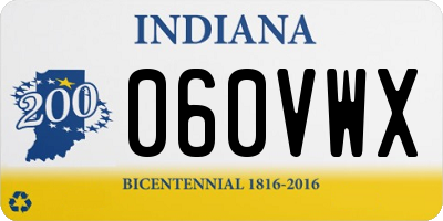 IN license plate 060VWX