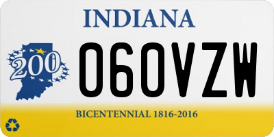 IN license plate 060VZW