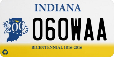 IN license plate 060WAA