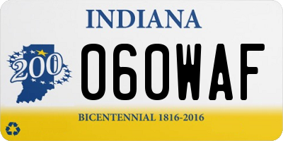 IN license plate 060WAF